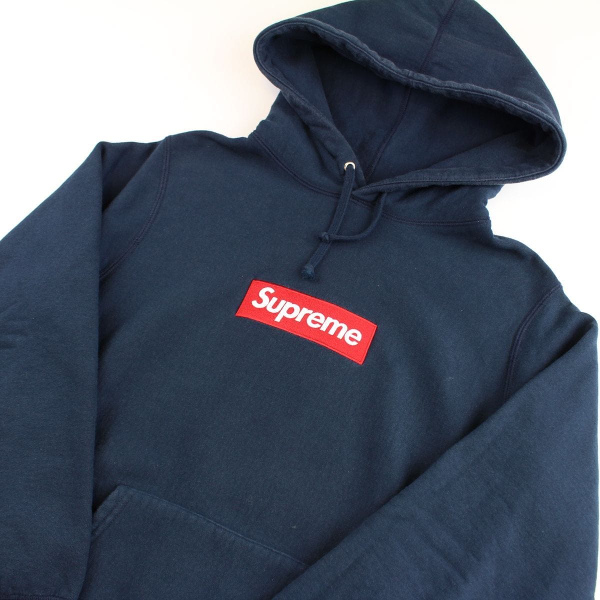 Supreme Red on Navy Box Logo Hoodie – SARUGENERAL