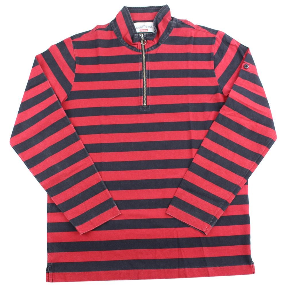 supreme x stone island stripe ls red 2016 – SARUGENERAL