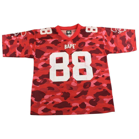 Maillot Bape en maille camouflage rouge