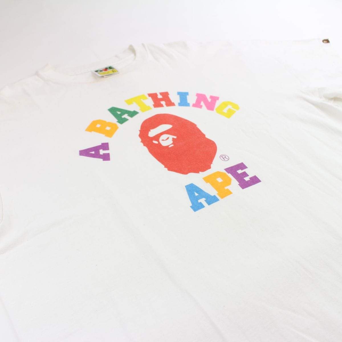 bape primary college logo tee white - SaruGeneral