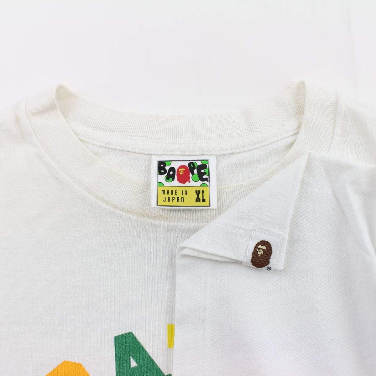 bape primary college logo tee white - SaruGeneral