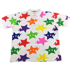 polo multicolore bape bapesta blanc