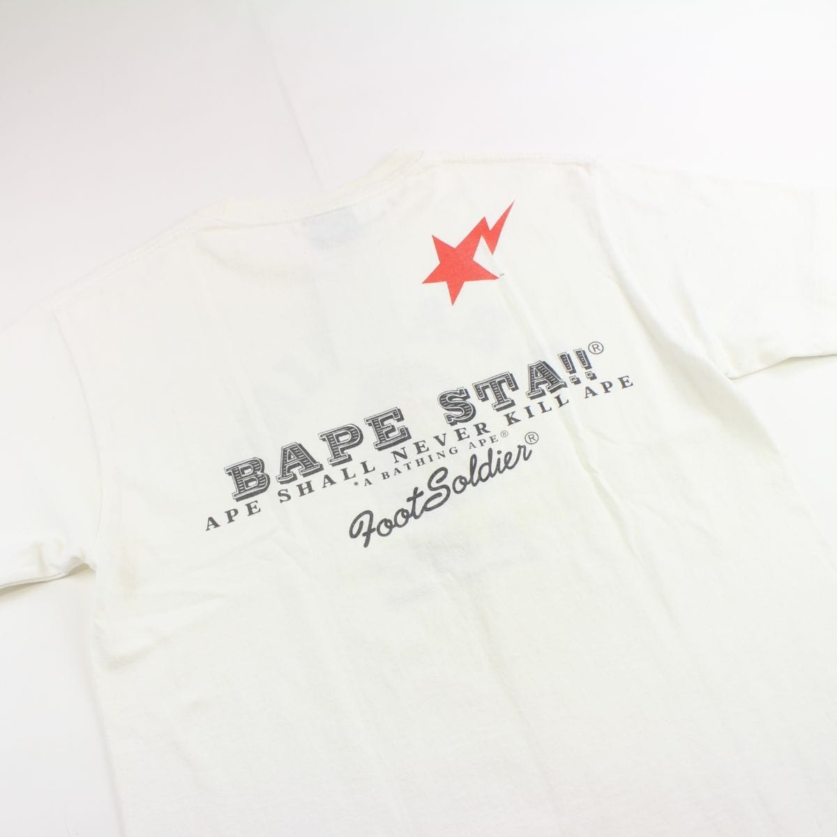 Bapesta Black College Logo Tee White - SARUUK