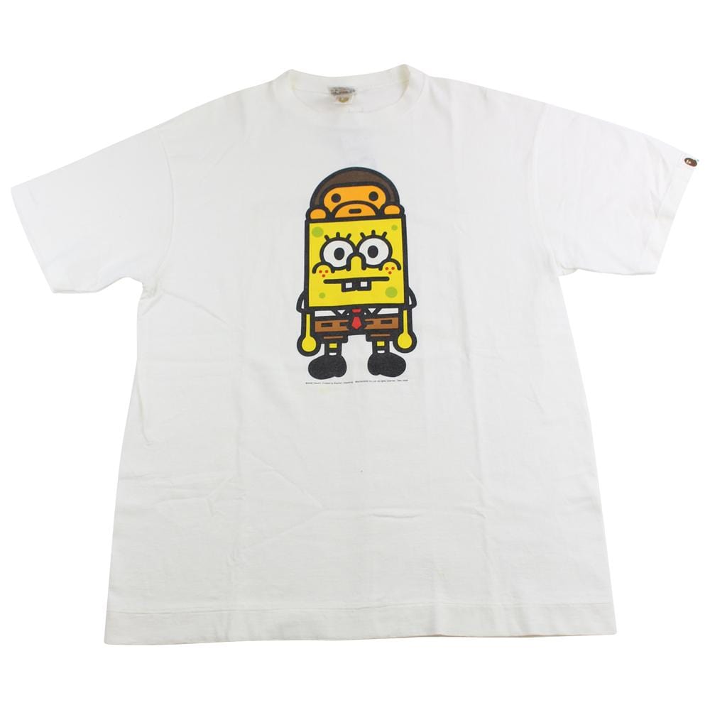 Bape x Spongebob Baby Milo Logo Tee White - SARUUK