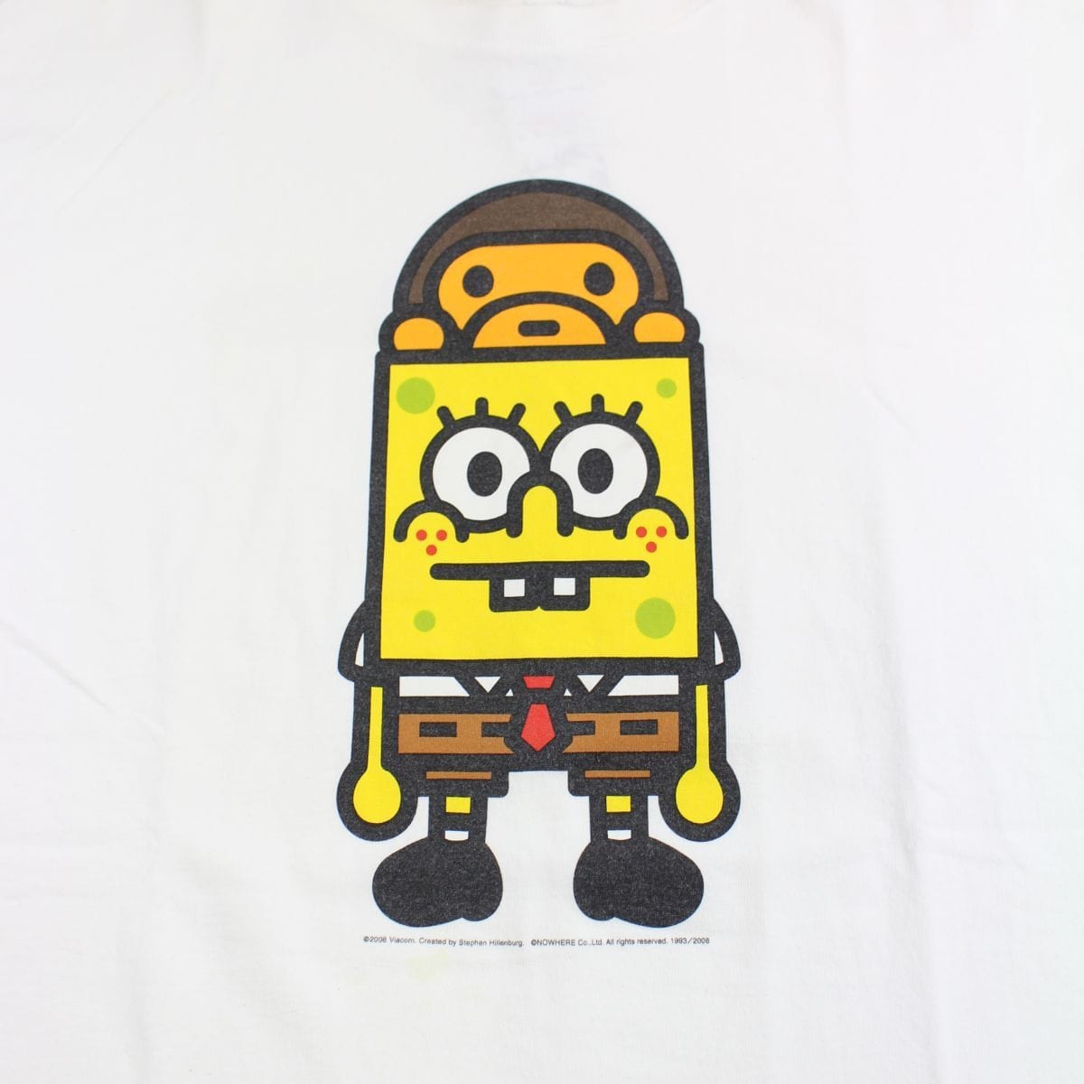 Bape x Spongebob Baby Milo Logo Tee White - SARUUK