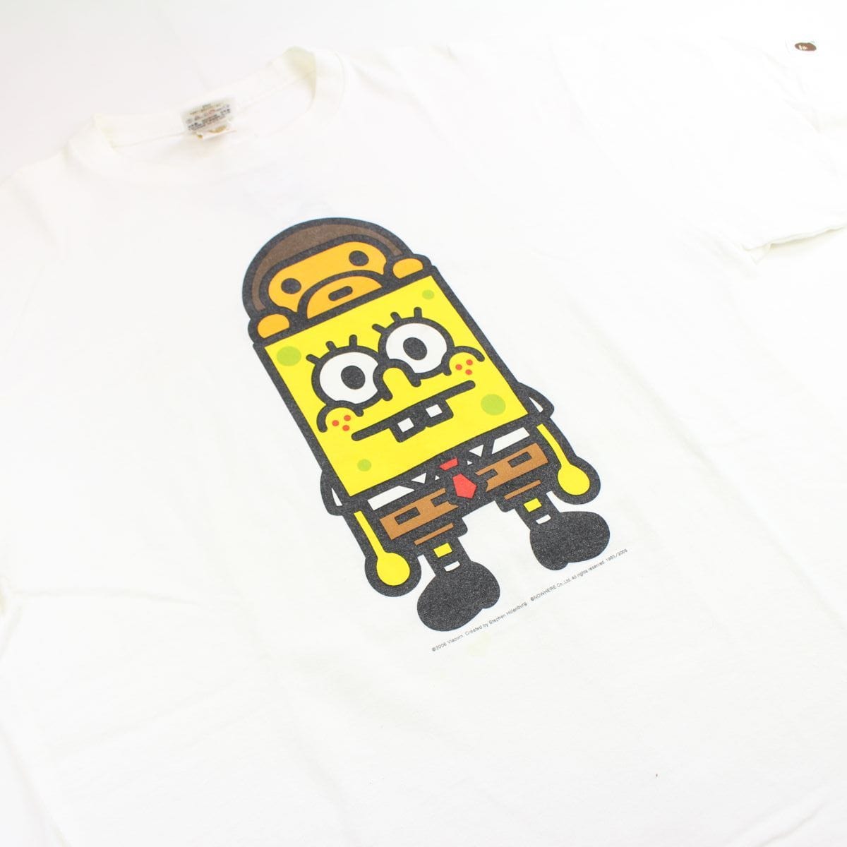 Bape x Spongebob Baby Milo Logo Tee White - SARUUK