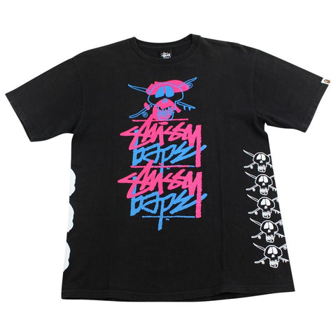 Bape x Stussy Logo Repeat Tee Black