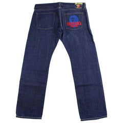 bape blue red big ape denim jeans