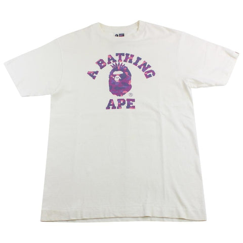 T-shirt Bape Purple Camo NYC College avec logo blanc