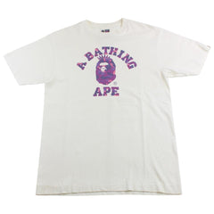 Bape Purple Camo NYC College Logo Tee White