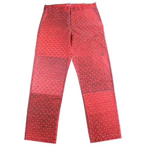 supreme diamond plate pants red