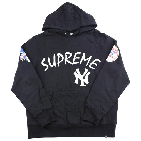 supreme x new york yankees hoodie navy 2015