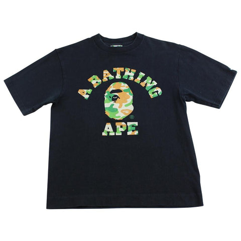 T-shirt Bape Puzzle Camo College Logo Noir