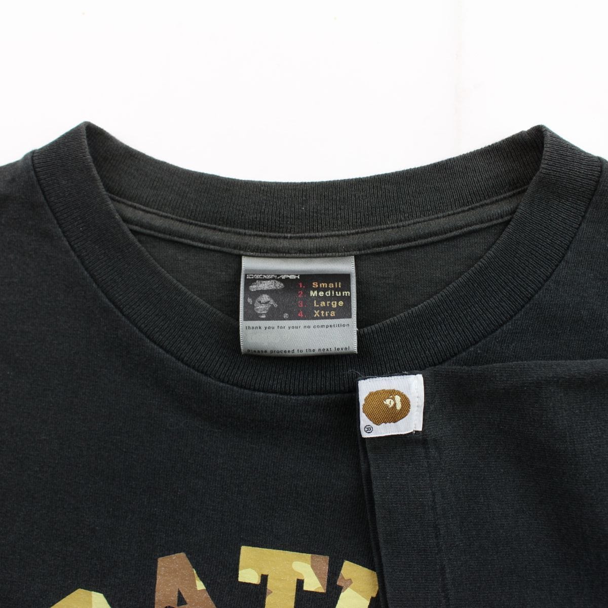 Bape Desert Camo Angry College Logo Tee Black - SARUUK