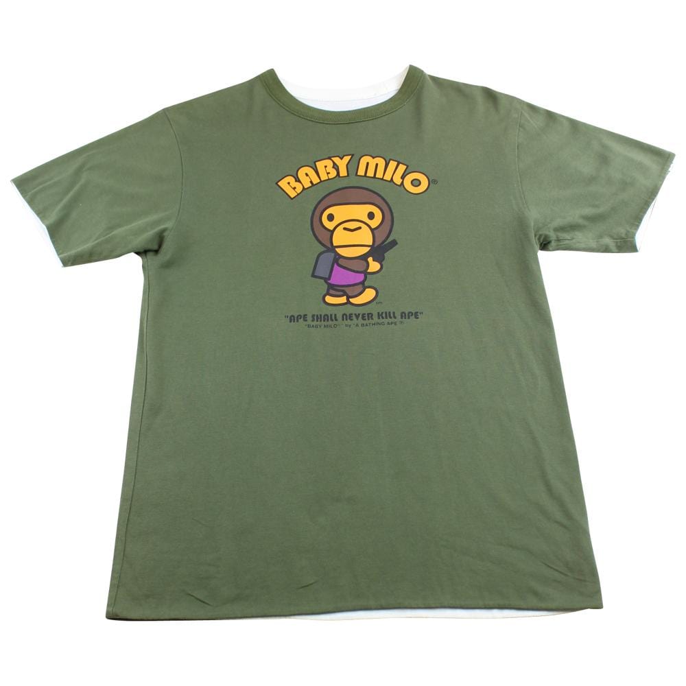 Bape Baby Milo Generals Reversible Tee Green - SARUUK