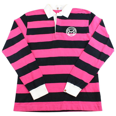 Bape Baby Milo Pink & Black Rugby LS