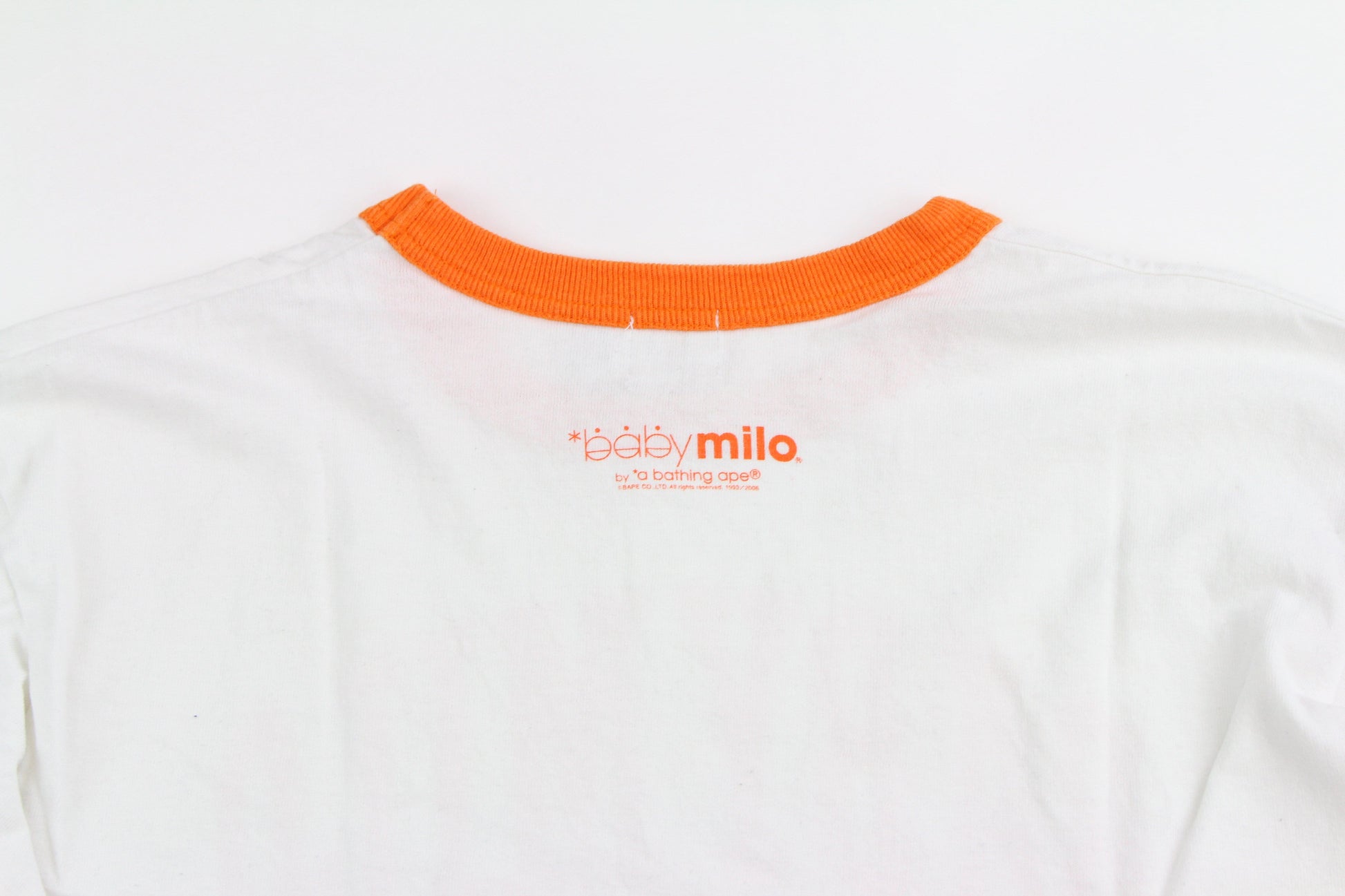 Bape Orange Baby Milo Store LS White - SaruGeneral