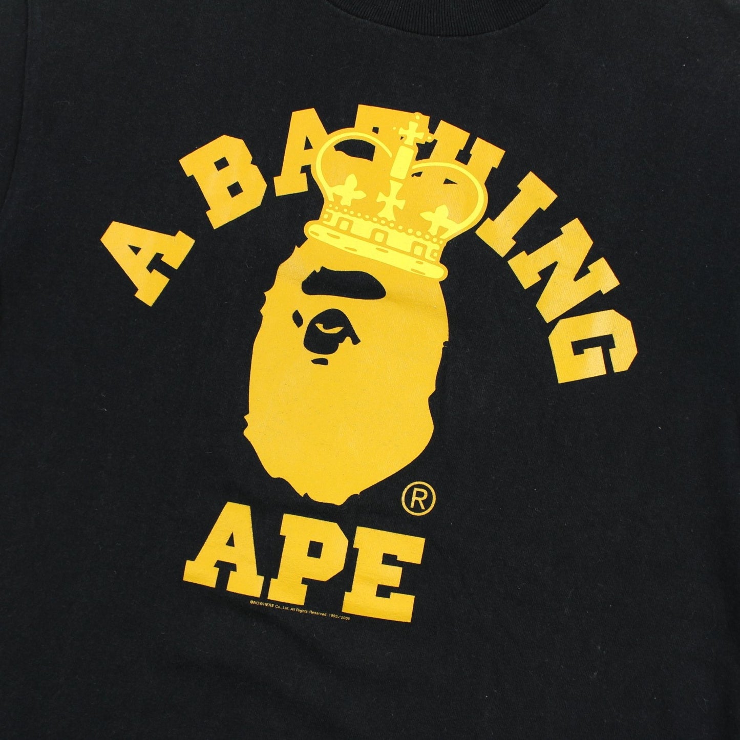 Bape gold Crown College Logo Tee Black - SARUUK