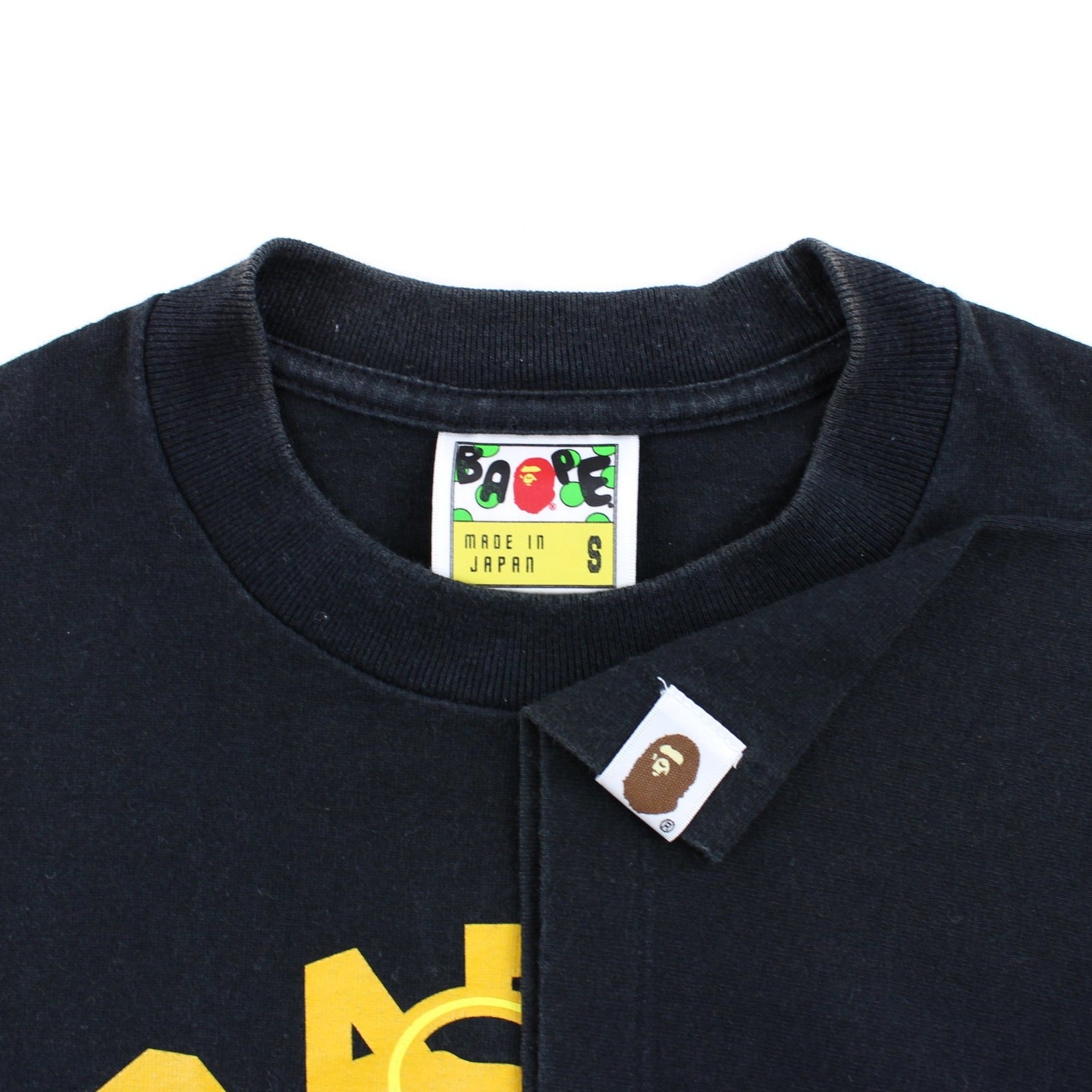 Bape gold Crown College Logo Tee Black - SARUUK