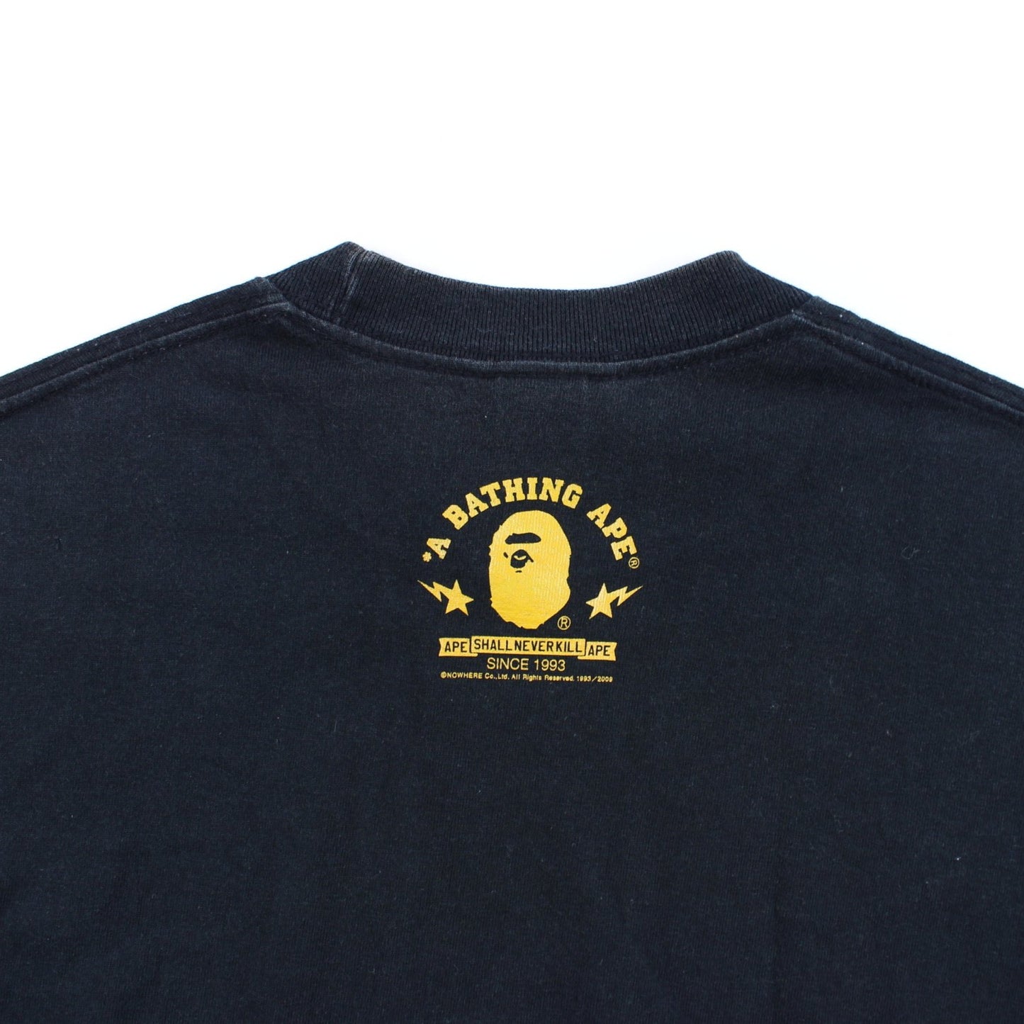 Bape gold Crown College Logo Tee Black - SARUUK