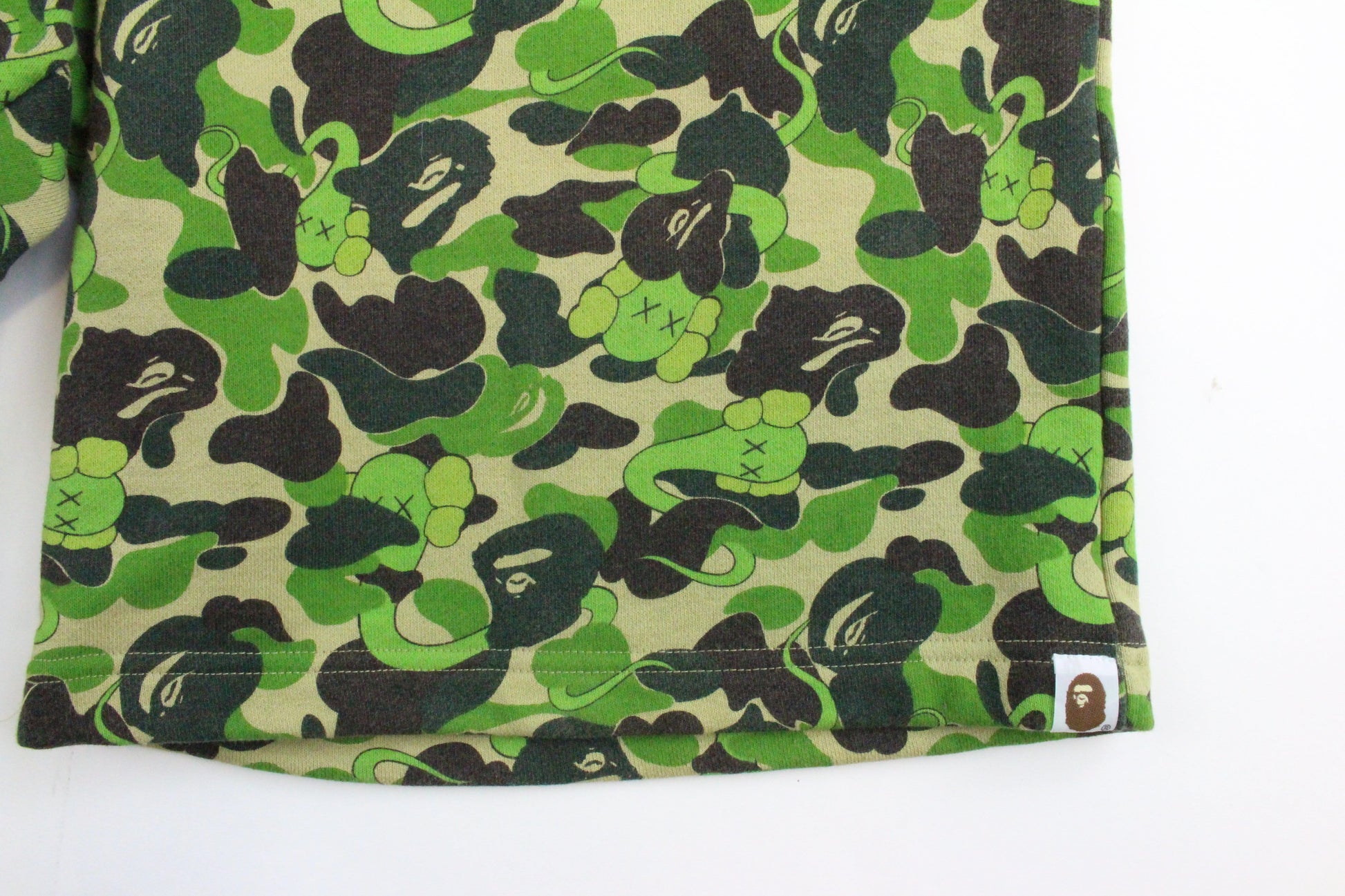 Bape x Kaws ABC Green Camo Shorts - SaruGeneral