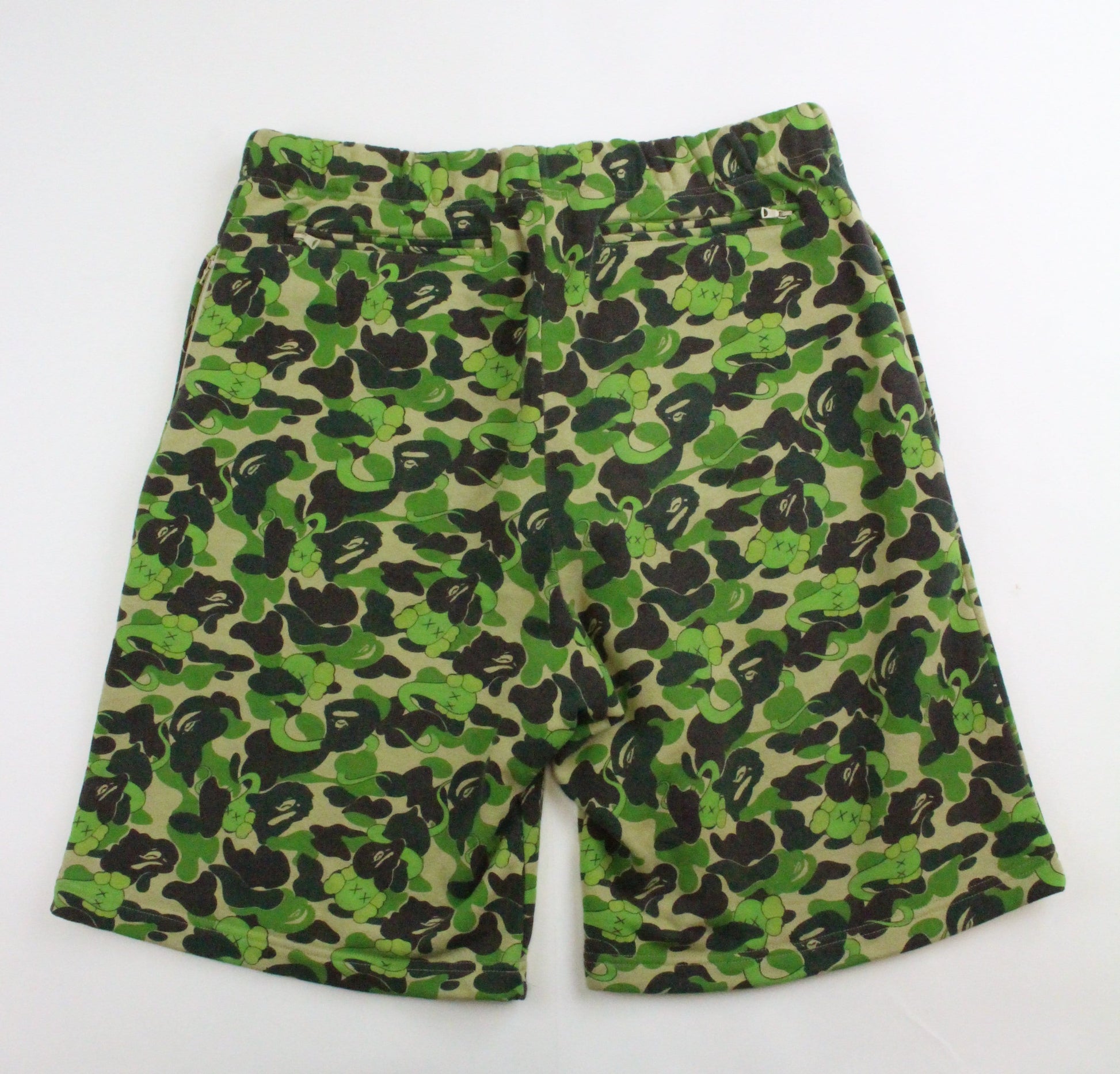 Bape x Kaws ABC Green Camo Shorts - SaruGeneral