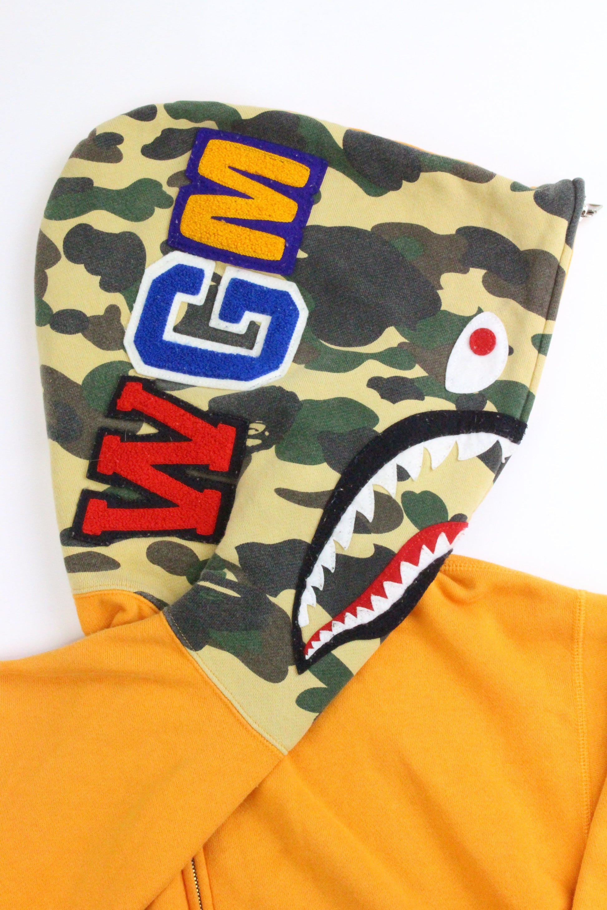 Bape 1st Yellow Camo Shark Hoodie Orange - SaruGeneral
