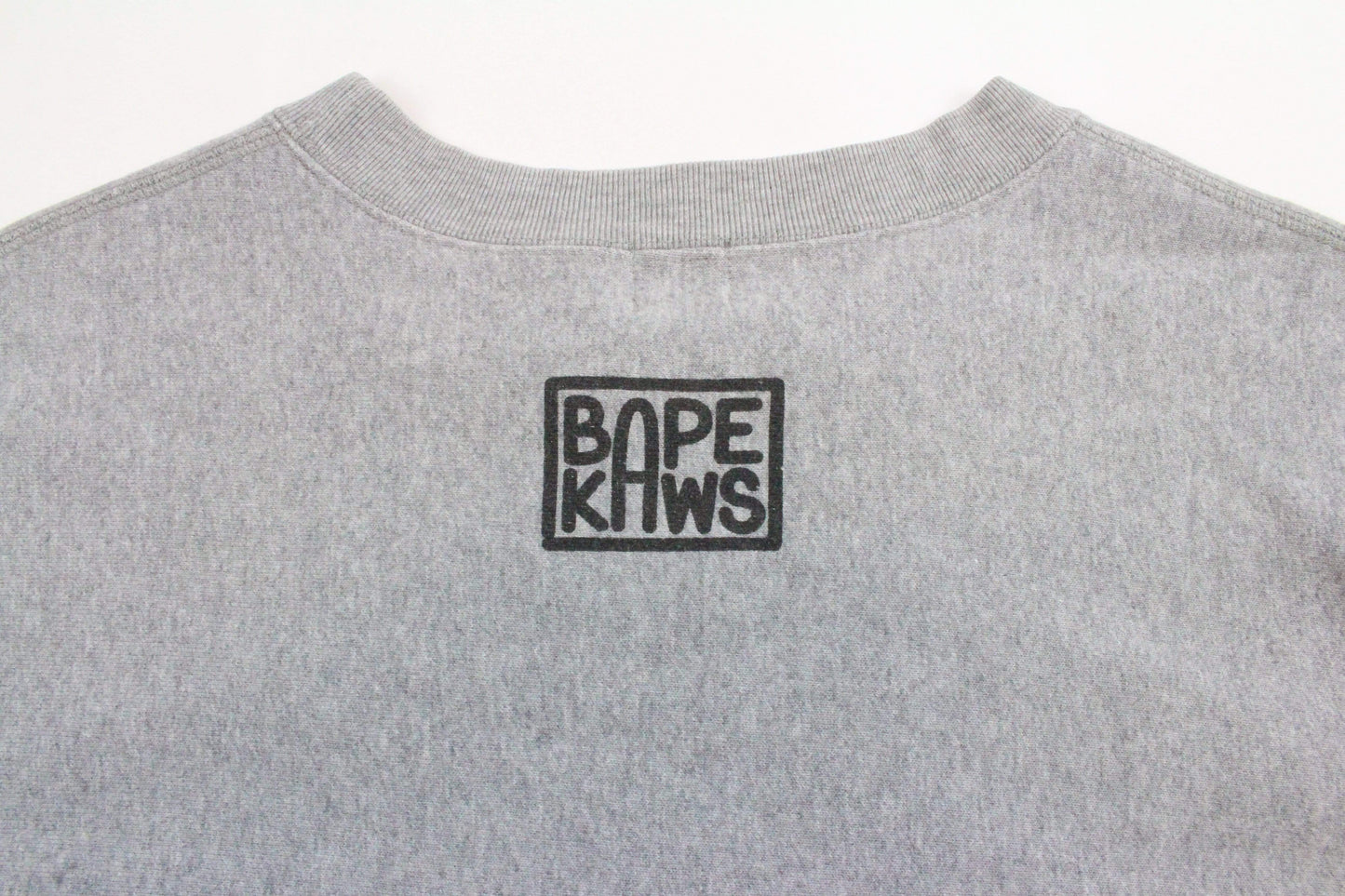Bape x Kaws Baby Milo Head Logo Crewneck Grey - SaruGeneral