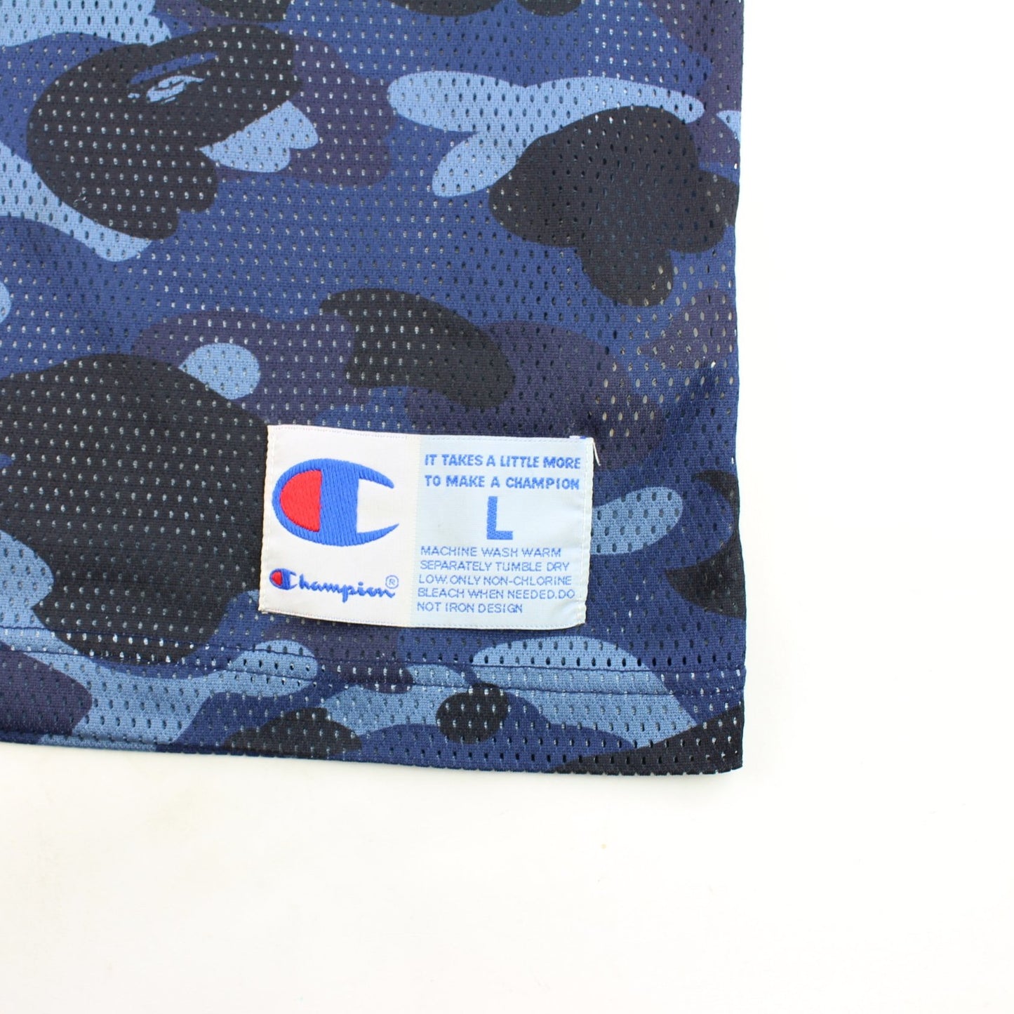 Bape x Champion Blue Mesh Jersey - SARUUK