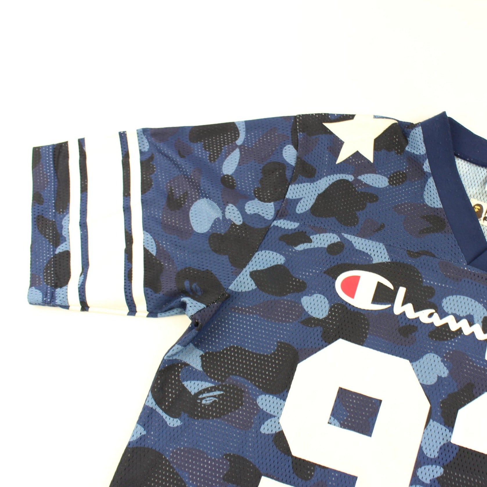 Bape x Champion Blue Mesh Jersey - SARUUK