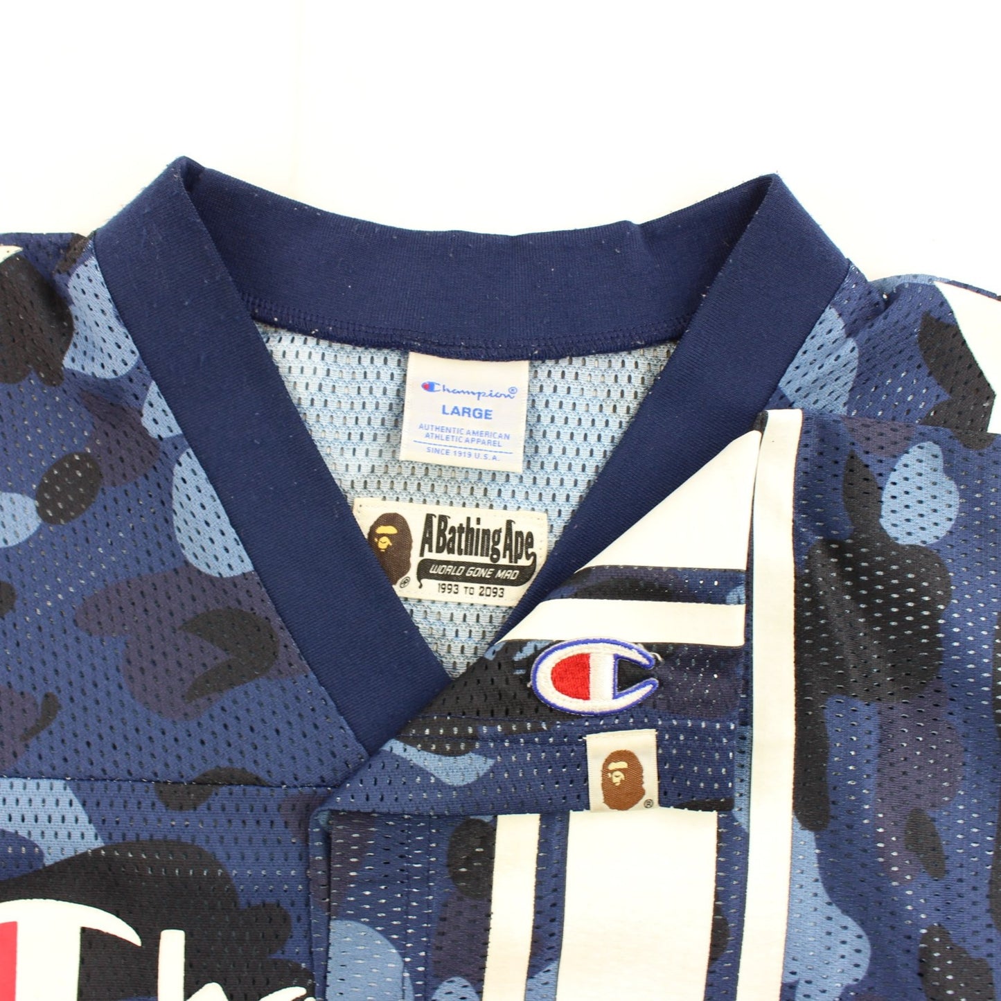 Bape x Champion Blue Mesh Jersey - SARUUK