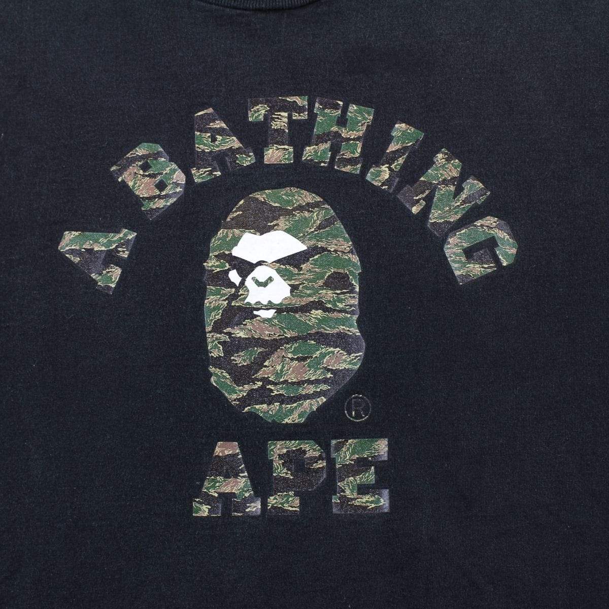 Bape Toxic Angry Face College Logo Tee Black - SaruGeneral