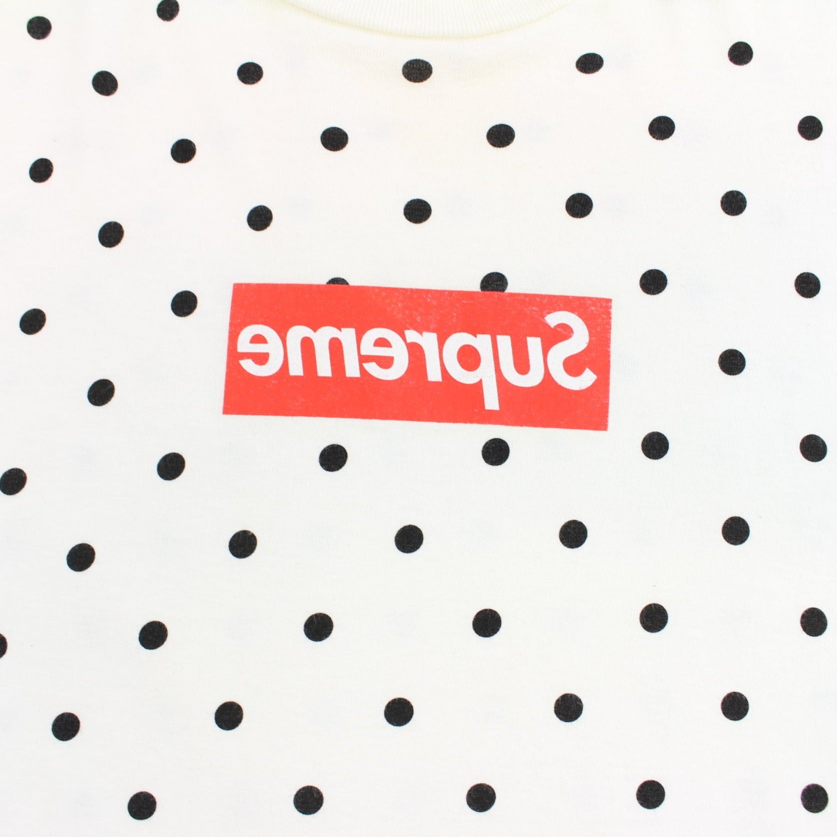 Supreme x CDG Polka Dot box logo Tee White - SARUUK