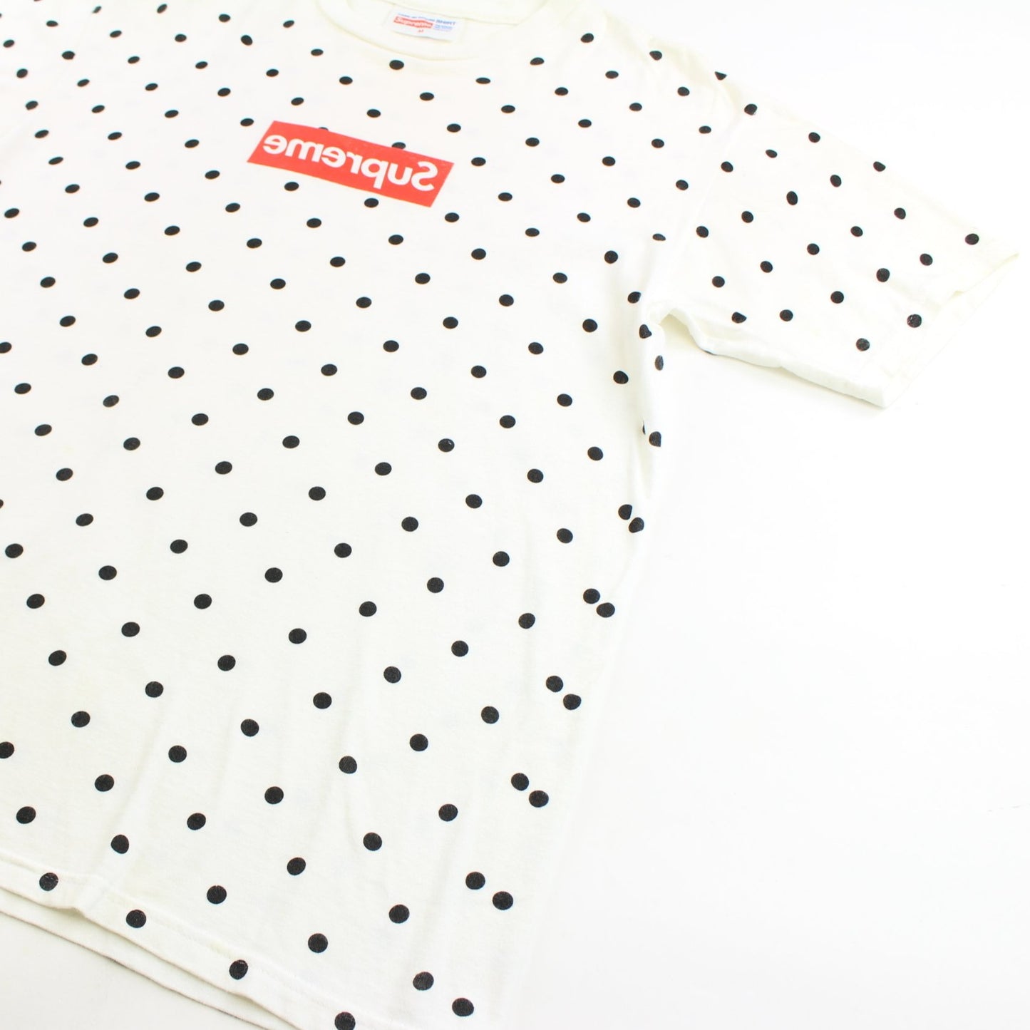 Supreme x CDG Polka Dot box logo Tee White - SARUUK