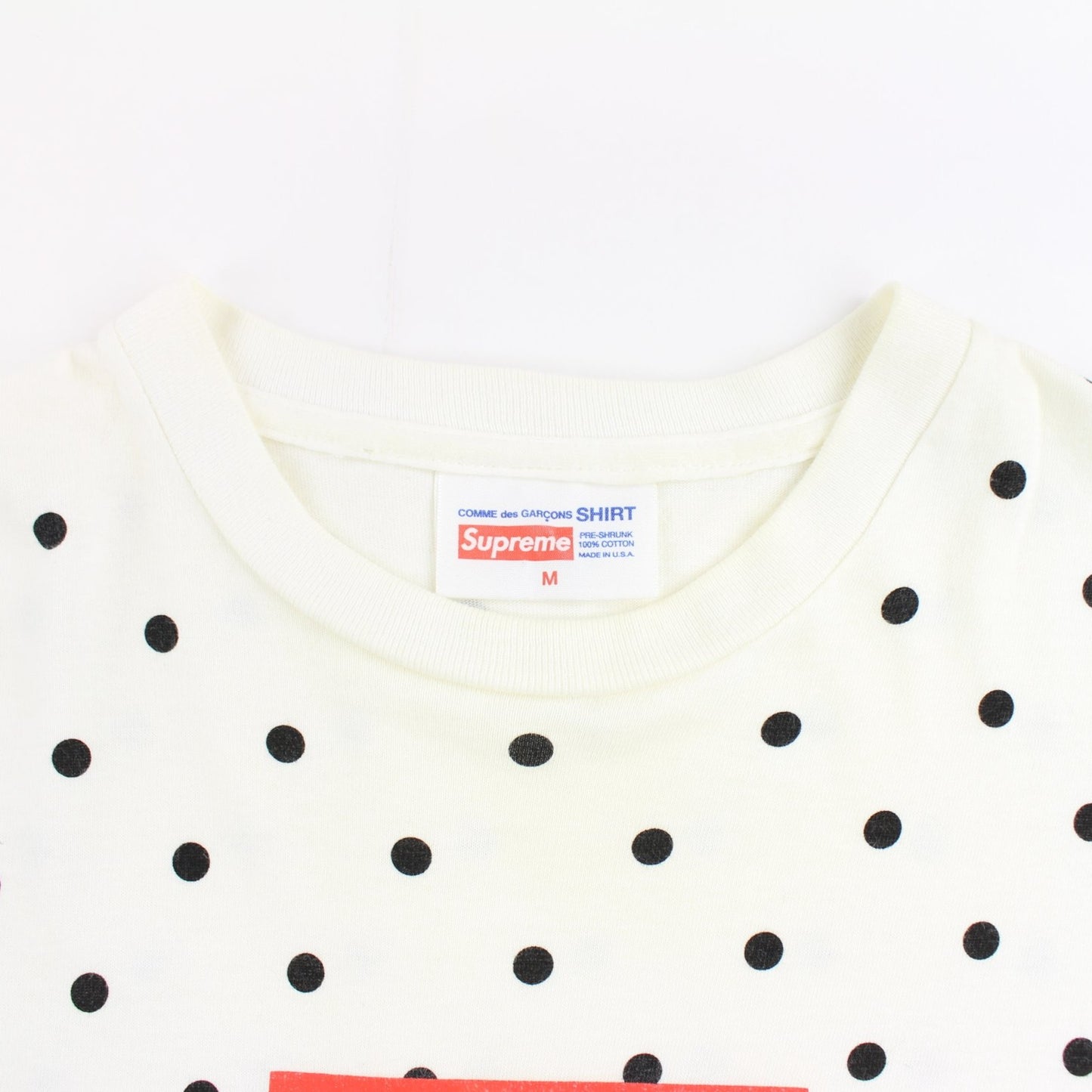 Supreme x CDG Polka Dot box logo Tee White - SARUUK