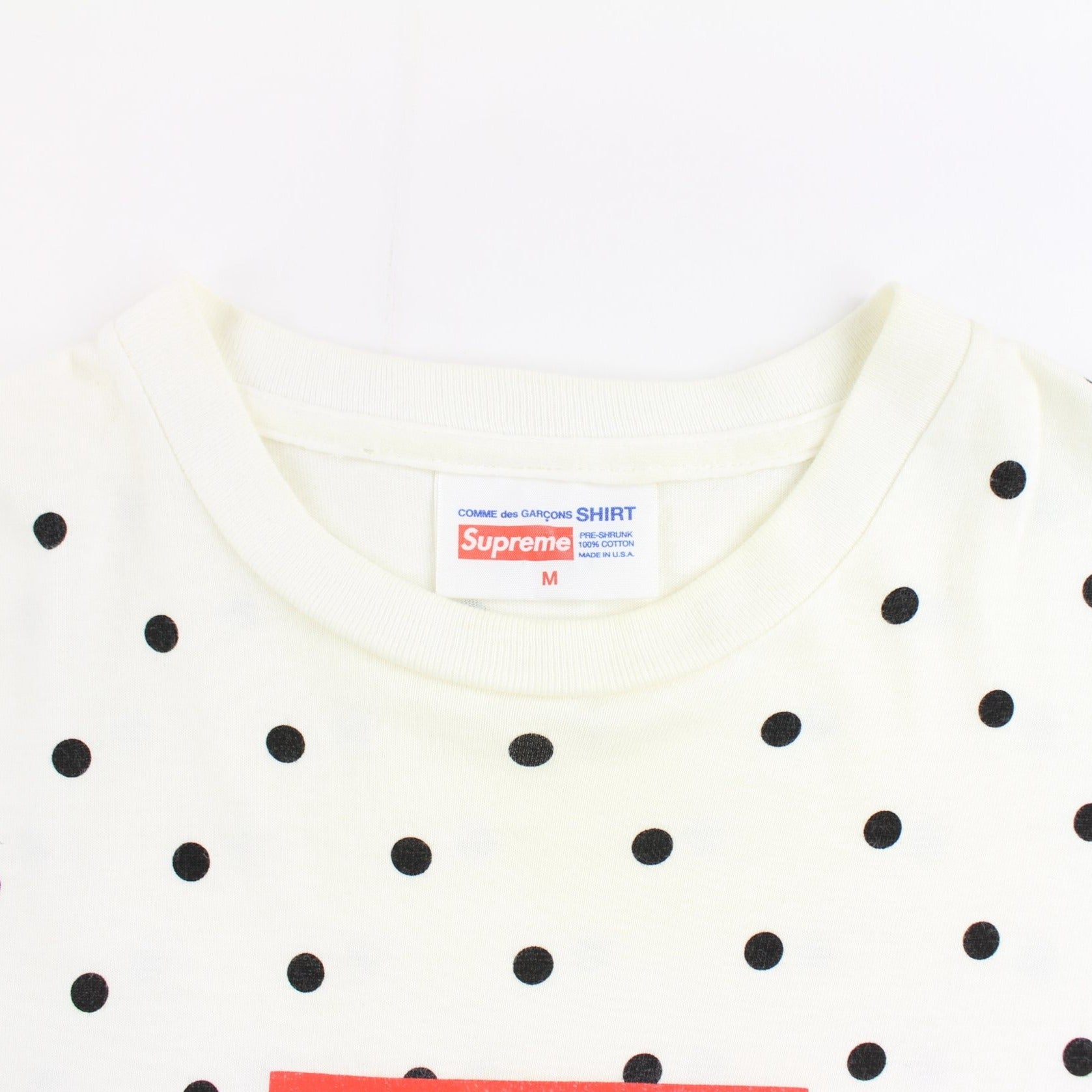 Supreme x CDG Polka Dot box logo Tee White - SARUUK