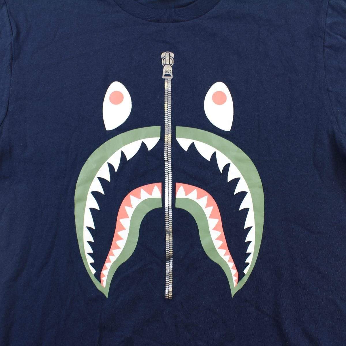 Bape Green Shark Face Tee Navy - SaruGeneral