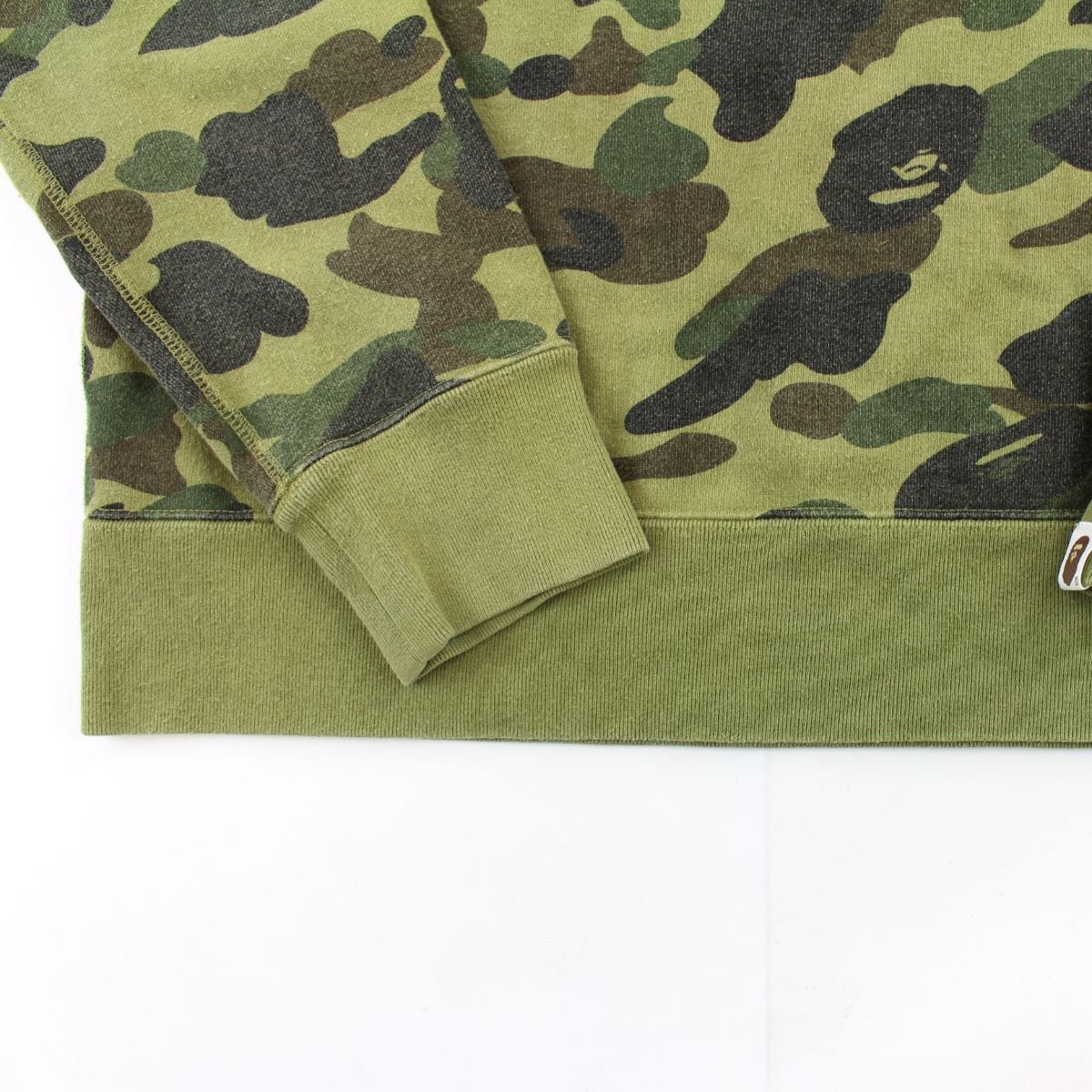 Bape Green Camo Text Crewneck - SARUUK