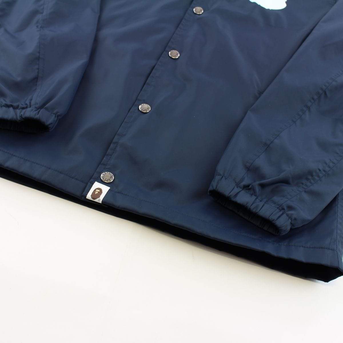 Bape White Big Ape Logo Work Jacket Navy - SaruGeneral