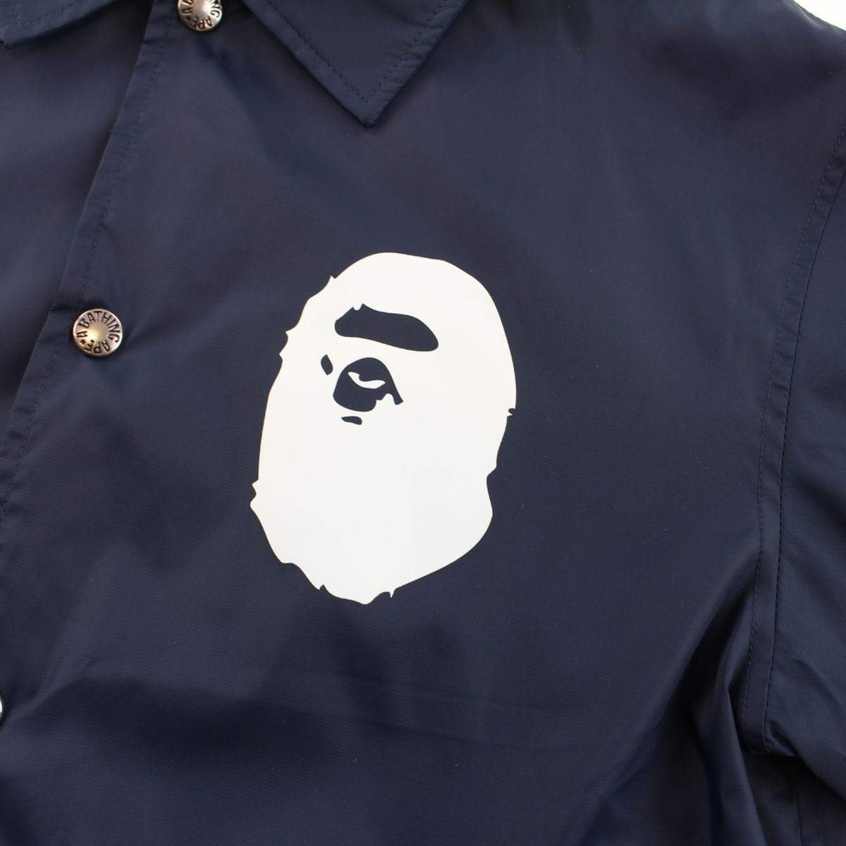 Bape White Big Ape Logo Work Jacket Navy - SaruGeneral