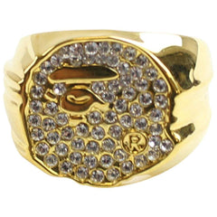 Bague Bape Swarovski Big Ape avec logo doré