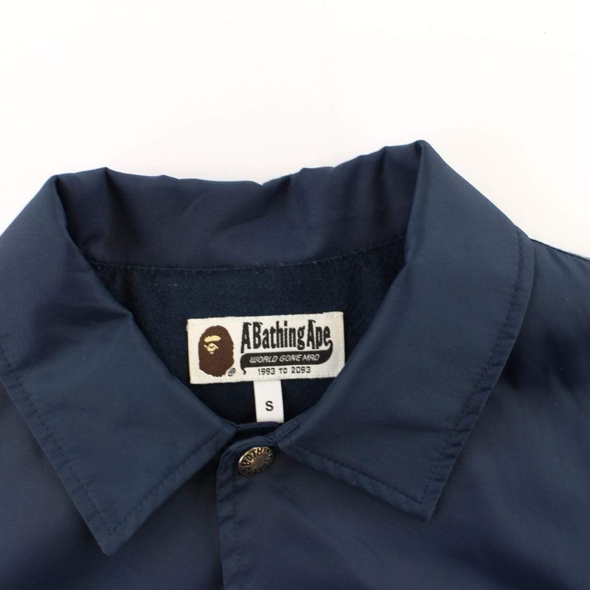 Bape White Big Ape Logo Work Jacket Navy - SaruGeneral