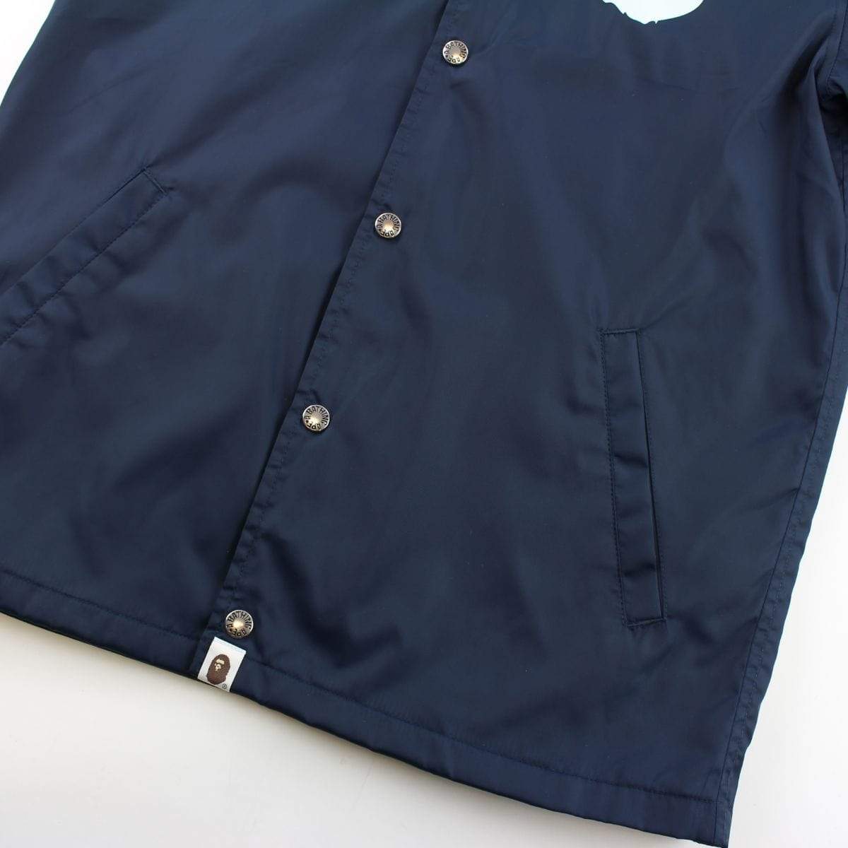 Bape White Big Ape Logo Work Jacket Navy - SaruGeneral