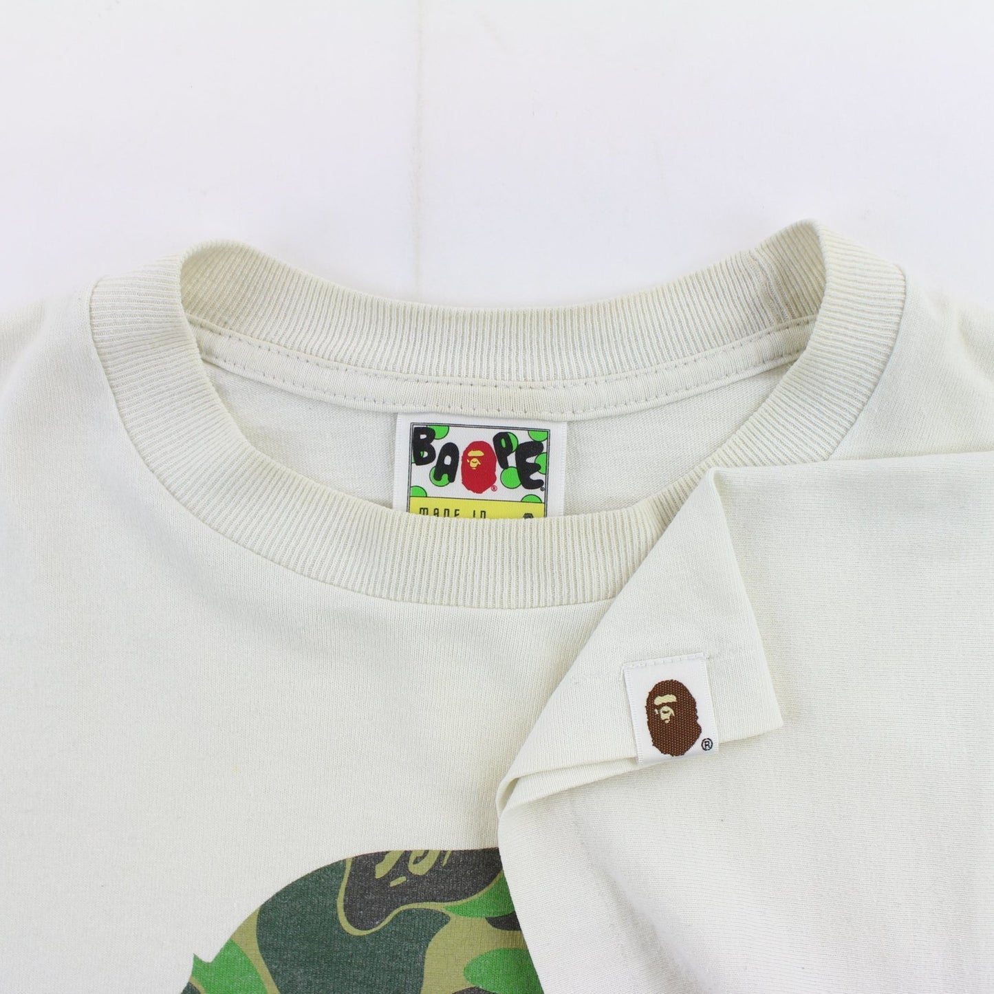 Bape abc Green Camo Big Ape Tee White - SARUUK