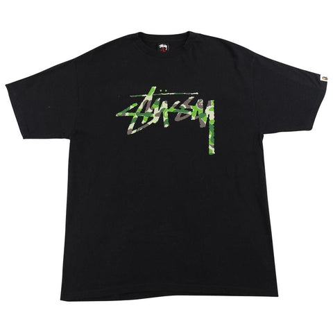 Bape x Stussy 30th Anniversary Tee Black