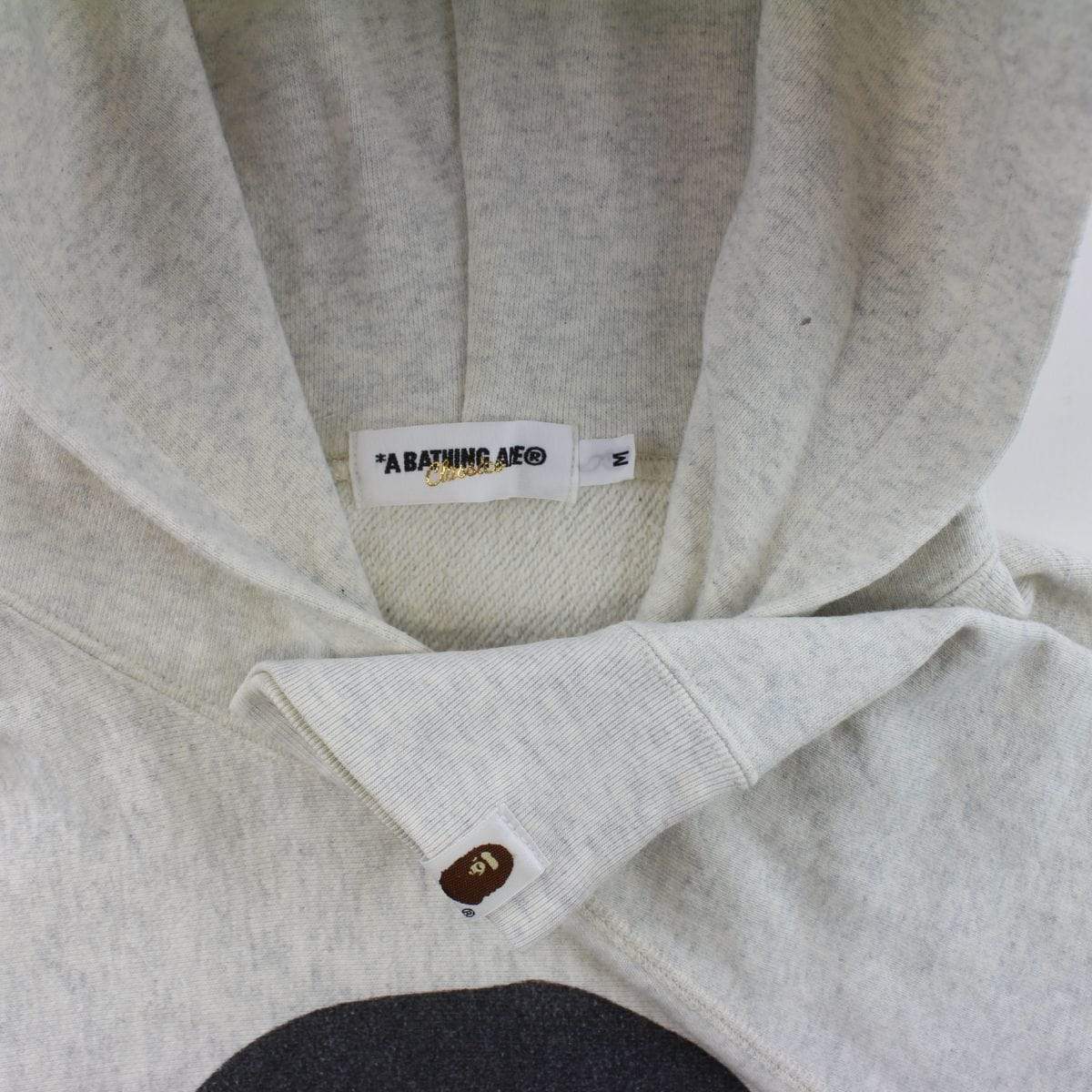 Bape Angry Face Big Ape Logo Hoodie Light Grey - SaruGeneral