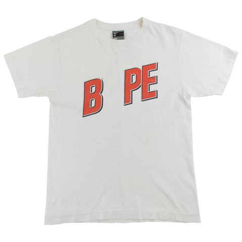 Bape Bapesta puzzle dino Text Logo Tee White