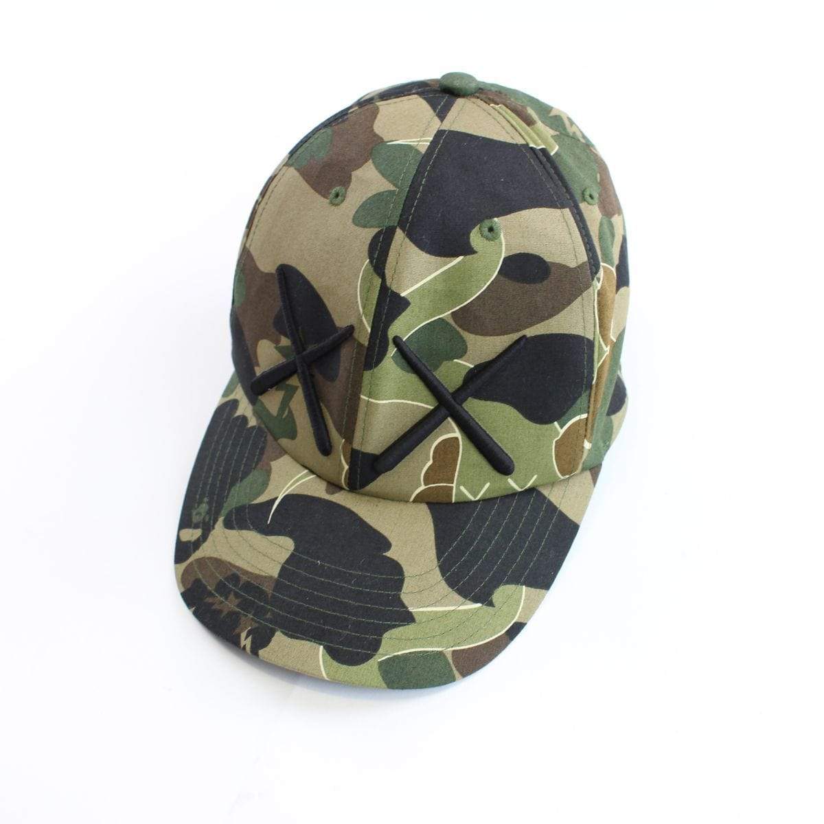 bape x kaws 1st green camo fitted trucker - SaruGeneral