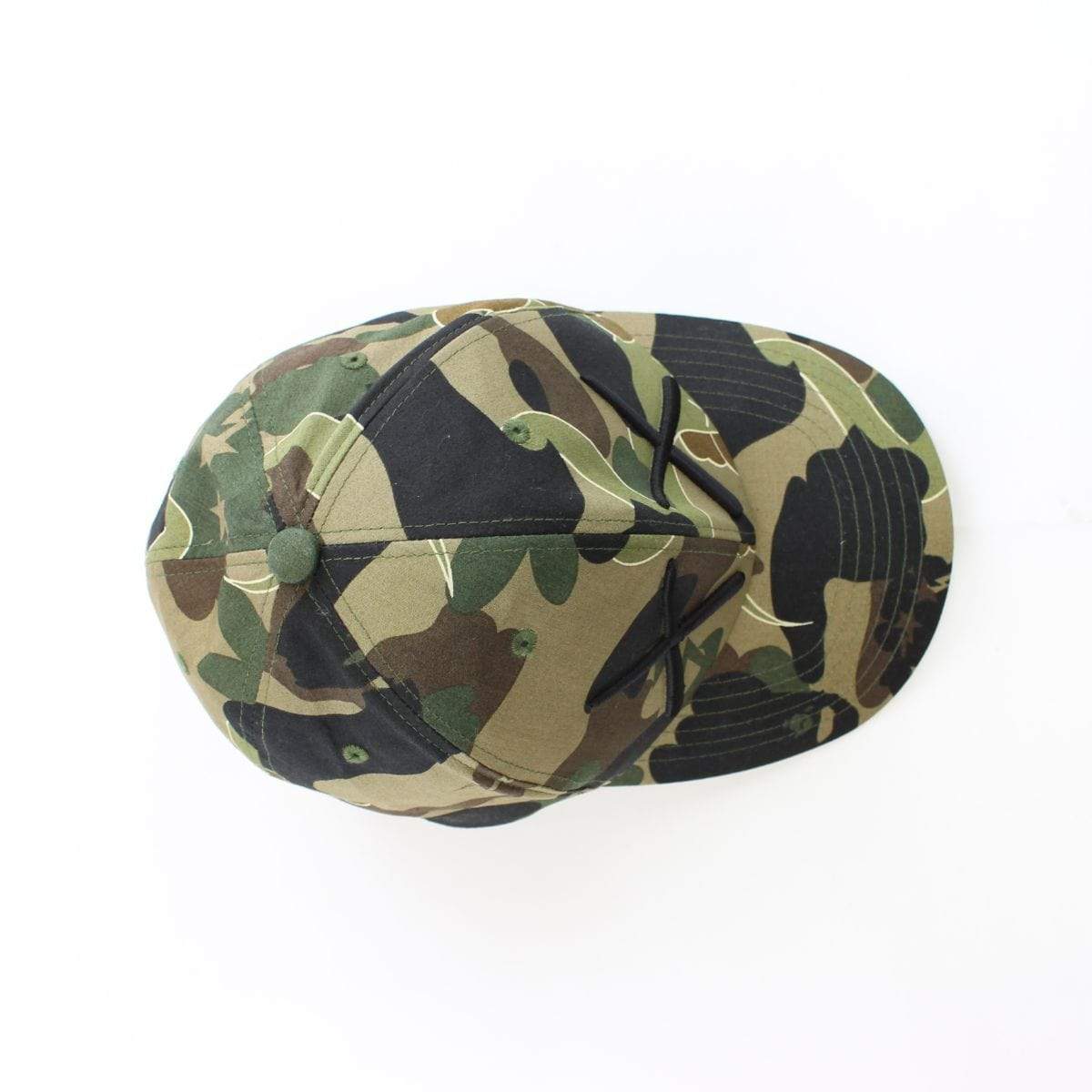 bape x kaws 1st green camo fitted trucker - SaruGeneral