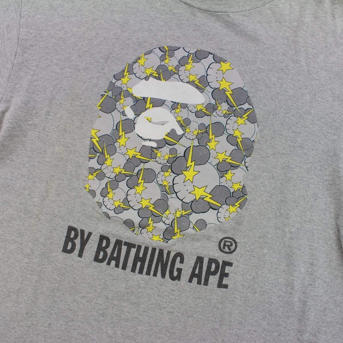 Bape x Kaws Yellow Bapesta Big Ape Logo Tee Grey - SaruGeneral